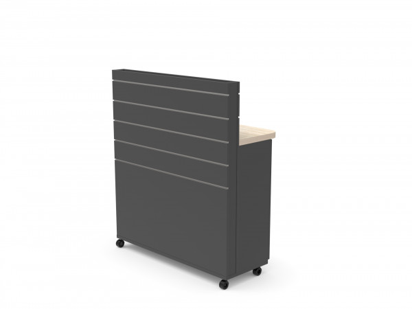 Schreibwand Schaufensterlösung freistehend mit Unterschrank 1.21x1.41m